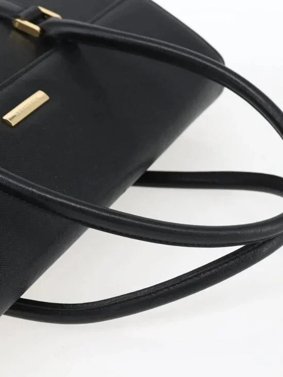 BURBERRY Hand Bag Leather Black Silver Auth ep13523 - Picture 4 of 11